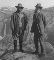 Theodore Roosevelt and John Muir on Glacier Point 