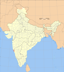 Map of India with the location of Goa highlighted.