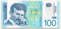 100 Serbian dinar banknote obverse. Photo courtesy of National Bank of Serbia.