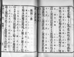 The Qinxue Rumen 【琴學入門】 (1864) tablature has dots and gongche notation next to the qin tablature to indicate beats and notes.