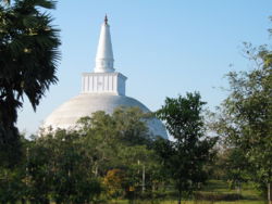 According to the Mahavamsa, the Great Stupa in Anuradhapura, Sri Lanka, was dedicated by a 30,000-strong "Yona" delegation from "Alexandria" around 130 BC.