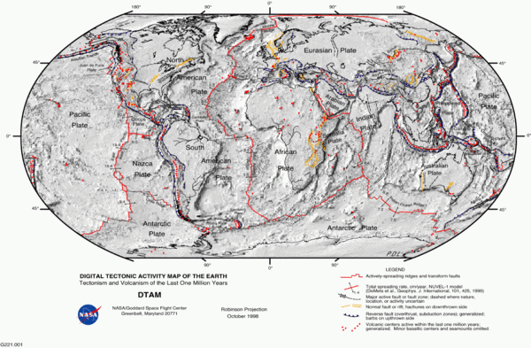 Plate tectonics map