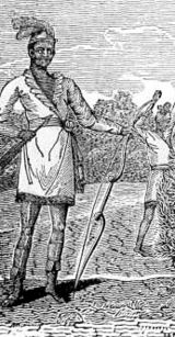 19th-century engraving depicting a Black Seminole warrior of the First Seminole War (1817–8).