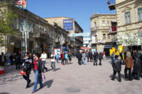 Azeris in downtown Baku, Azerbaijan.