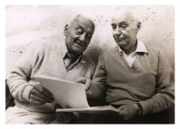 Charles B. Huggins (right), who was awarded the 1966 Nobel Prize for his research on prostate cancer, is shown with 1937 Nobel laureate Albert Szent-Gyorgyi.