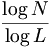 \frac{\log N}{\log L}\,\!