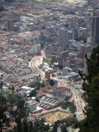 View of downtown Bogotá from nearby Monserrate.