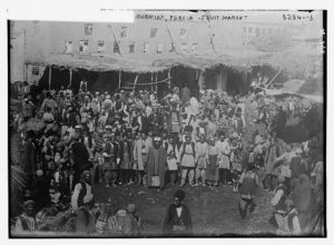 Early twentieth century fruit market in Urmia, Persia.