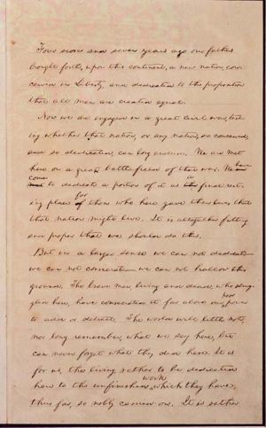 The Hay Copy, with Lincoln's handwritten corrections.