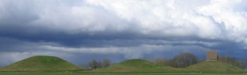 The three large "royal mounds" at Gamla Uppsala.