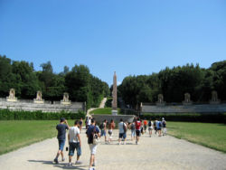 The pathway, leading to the amphitheatre (in the hinterground) of the Palace's Boboli Gardens.