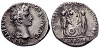 Silver denarius of Augustus.