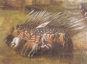 Polish Hussar formation at the Battle of Klushino