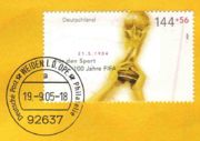 The FIFA World Cup Trophy on a German stamp