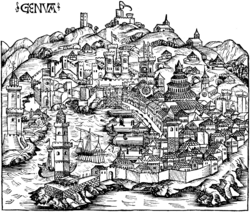 View of Genoa around 1490.