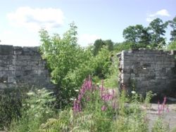 Stonework of Erie Canal lock (abandoned due to route change), Durhamville, New York