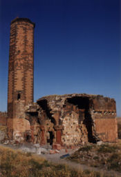 The ruins of Menüçehr Camii near Kars, Turkey, believed to be the oldest Seljuk mosque in Anatolia.