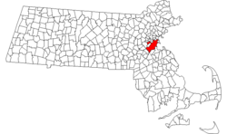 Location in Massachusetts, USA