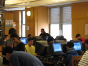 Interior of the library, showing the new computers that were installed in late 2005.