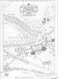 A plan from 1922 for Hopkins atop the hill by 1895 graduate Henry Murphy. Baldwin ended up being built roughly between "The School" and "Masters House" on this plan.