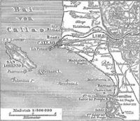 1888 German map of Lima and Callao