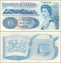 A Saint Helenian five pound note.