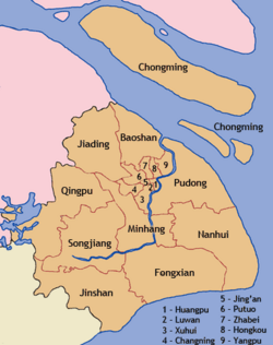 Shanghai's districts and county