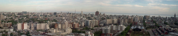 Panorama of Montevideo. Taken from the Torre de las Telecomunicaciones. The Palacio Salvo is visible on the far right.