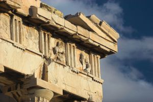 Detail of the West metopes, illustrating the current condition of the temple in detail after 2,500 years of war, pollution, erratic conservation, pillage and vandalism.