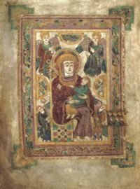 Folio 7v contains an image of the Virgin and Child. This is the oldest extant image of the Virgin Mary in a western manuscript.