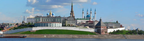 Kazan Kremlin harmoniously combines elements of Eastern Orthodox and Muslim cultures.