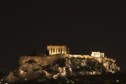 Acropolis and Parthenon at night