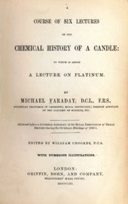 The title page of The Chemical History of a Candle (1861)