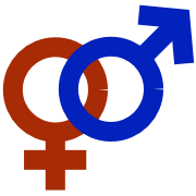 The gender symbols used to denote a male or female organism. Derived from the astrological symbols of Mars and Venus.