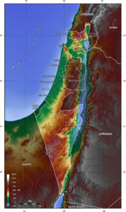 Relief map of Israel