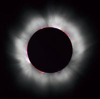 During a total solar eclipse, the Sun's atmosphere is more apparent to the eye.