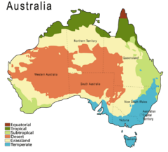 Climatic zones in Australia.