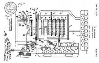 Scherbius' Enigma patent — U.S. Patent 1,657,411, granted in 1928