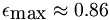 \epsilon_\textrm{max}\approx 0{.}86