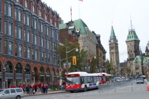 This historic buildings of Elgin Street, looking towards Parliament Hill