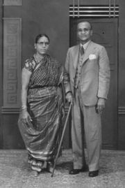 A colonial-era photograph of a Tamil  couple.