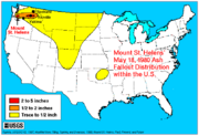 Map of ash distribution.