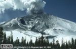 USGS photo showing a pre-avalanche eruption on April 10.