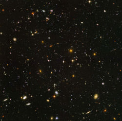 The deepest visible-light image of the universe, the Hubble Ultra Deep Field