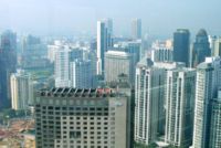 View from the Skybridge on the Petronas towers.