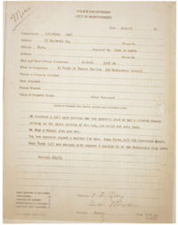 Police report on Rosa Parks, December 1, 1955, page 1.