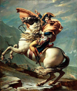 Napoléon crossing the Alps (David). Bonaparte led the French Army over the Alps, eventually defeating the Austrians at Marengo.