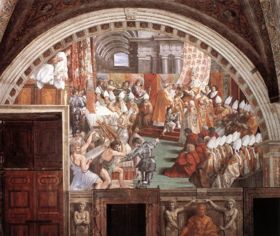 The Coronation of Charlemagne, by assistants of Raphael , circa 1516-1517.