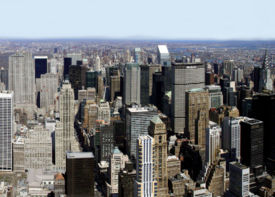 Midtown Manhattan is the largest central business district in the United States.Full panoramic photo