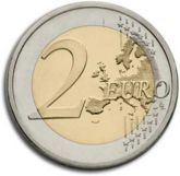 The new reverse side of all €2 coins from 2007 onwards.